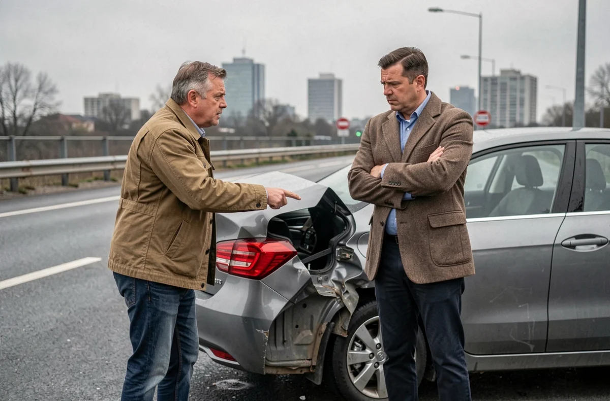 Deux automobilistes en conflit après un accident de voiture sans couverture d'assurance