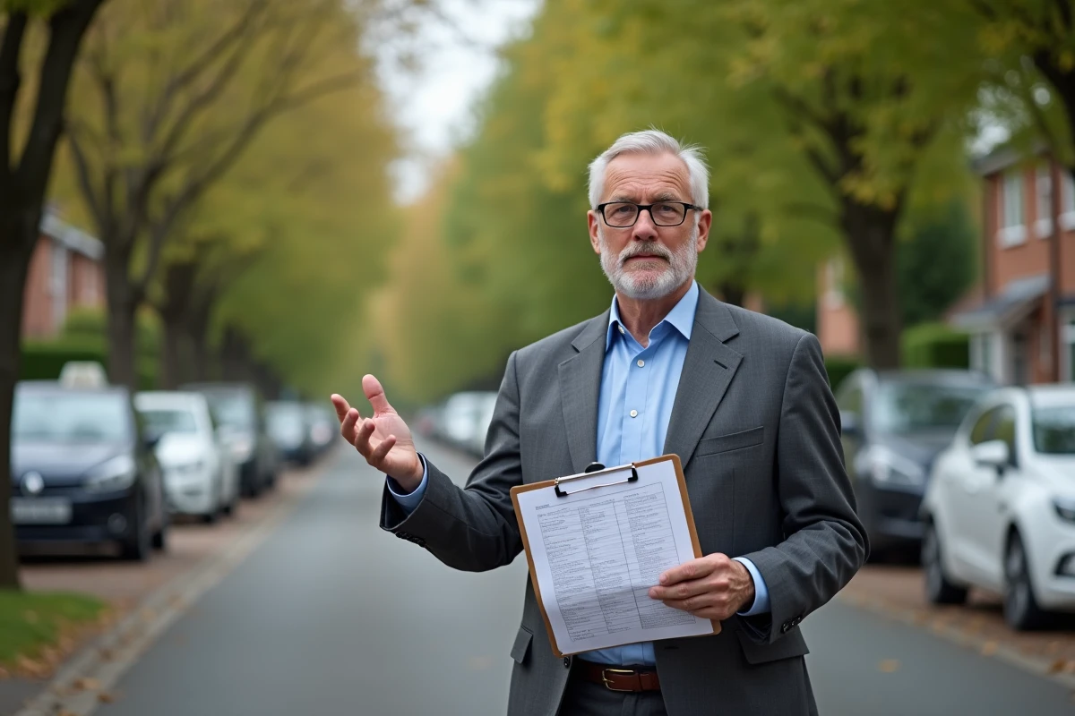Examinateur de conduite donnant des instructions à un élève