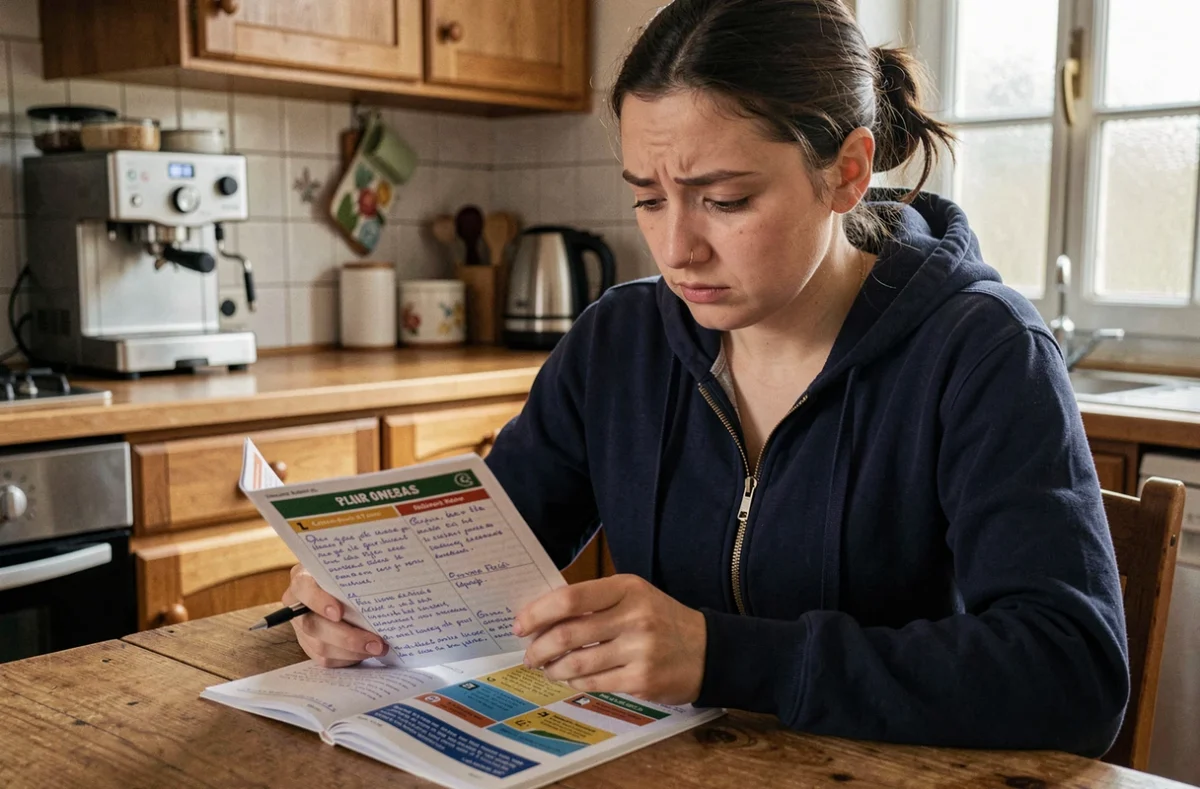 Jeune femme étudiant le code de la route pour conduire une voiturette sans permis