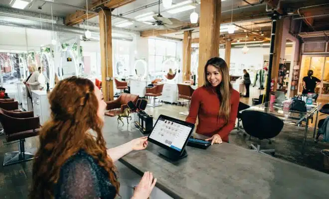 two women near tables