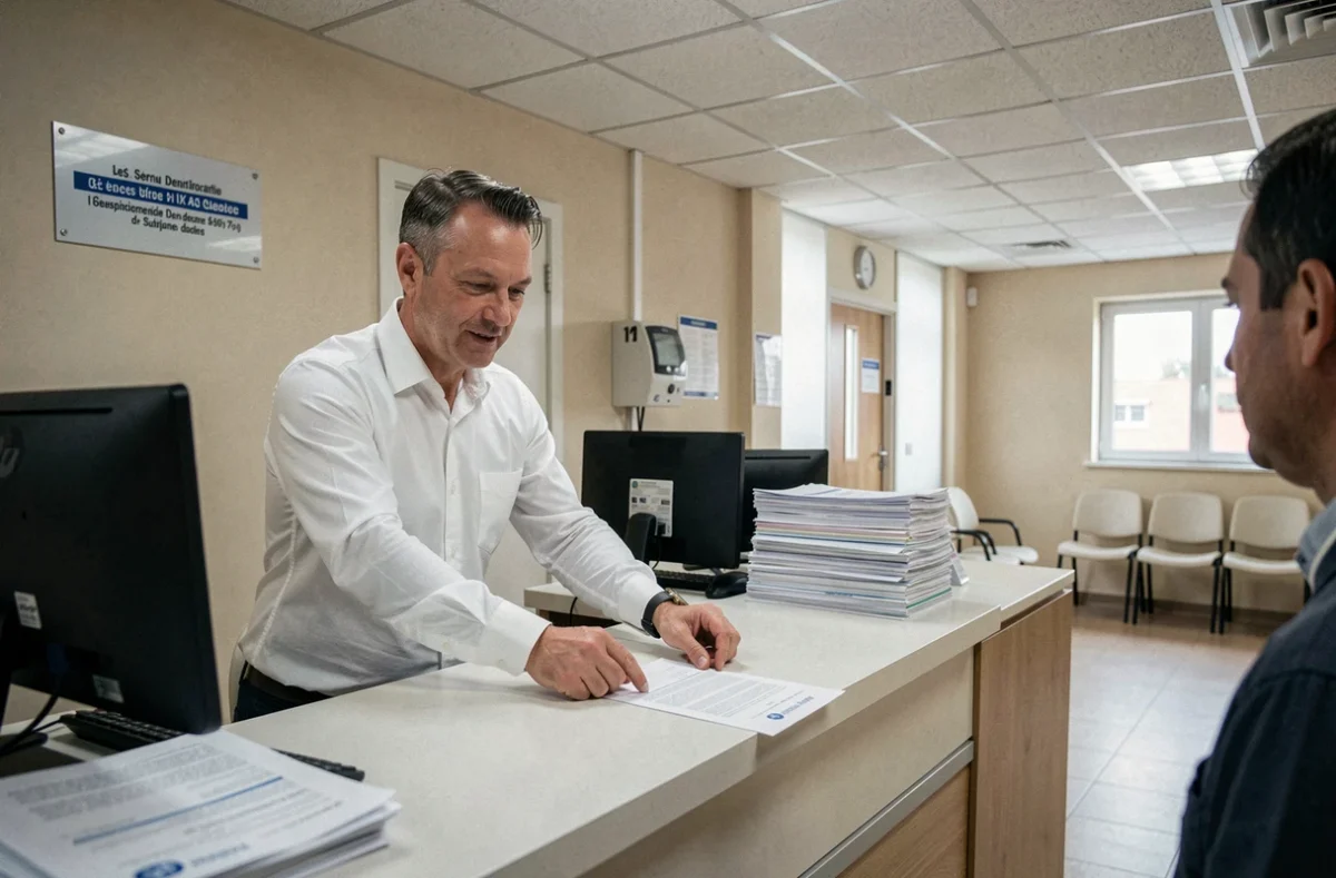 Guichet administratif d'une préfecture française pour les démarches liées au permis de conduire