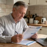 Homme consultant sa carte grise et les documents officiels liés au prix des chevaux fiscaux en 2026