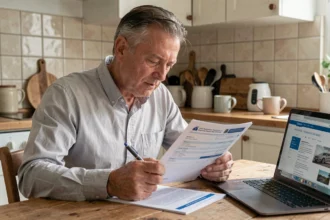 Homme consultant sa carte grise et les documents officiels liés au prix des chevaux fiscaux en 2026