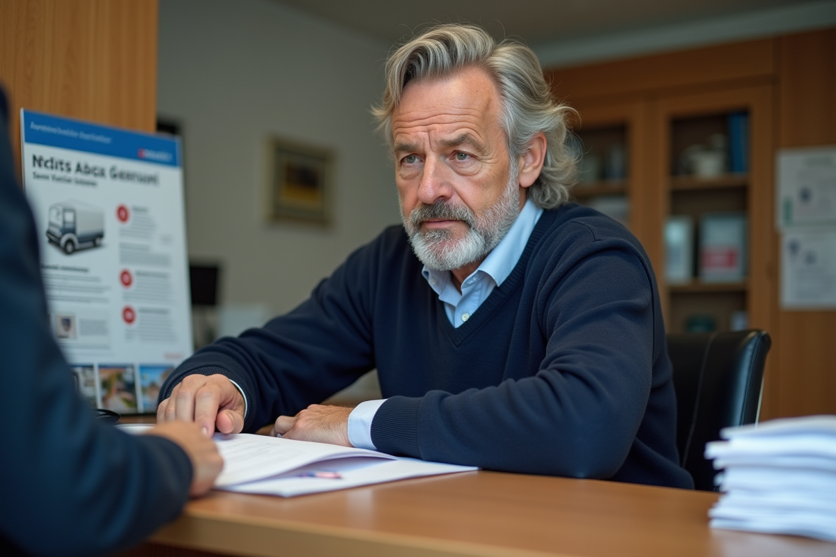 Homme patient recevant un document officiel à la préfecture