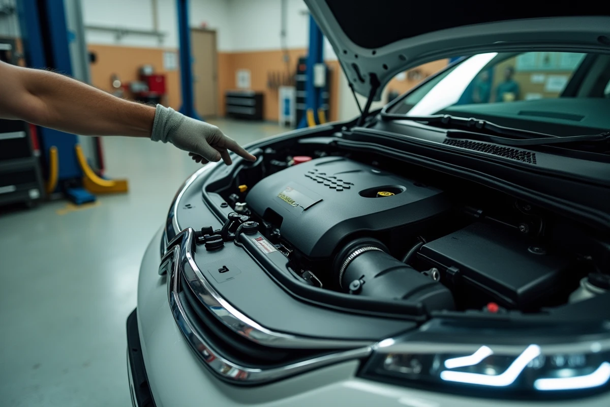 Moteur PureTech du C3 Aircross ouvert avec kit de conversion bioéthanol E85 visible